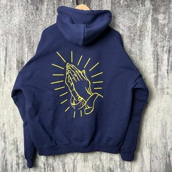 Gwen Stefani Anaheim Hillbillies Pullover Hoodie Navy Blue Size 2XL - Picture 8 of 8